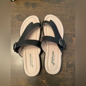 Eastland Women's Black and Cream Sandals Size 10